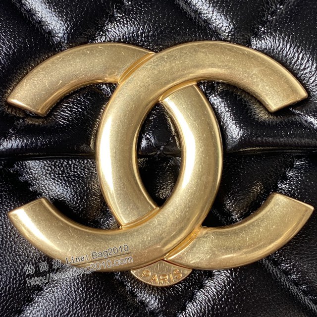 Chanel專櫃新款23p大logo鏈條包 小號AS3854 香奈兒復古油蠟皮腋下包單肩斜挎女包 djc5422